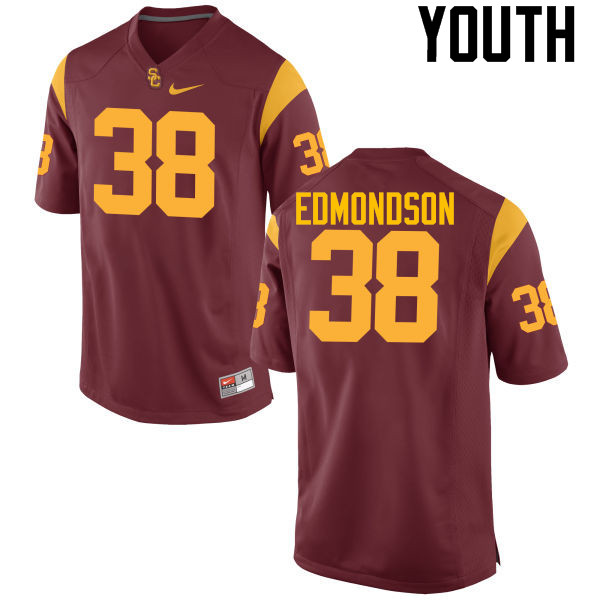 Youth #38 Chris Edmondson USC Trojans College Football Jerseys-Cardinal